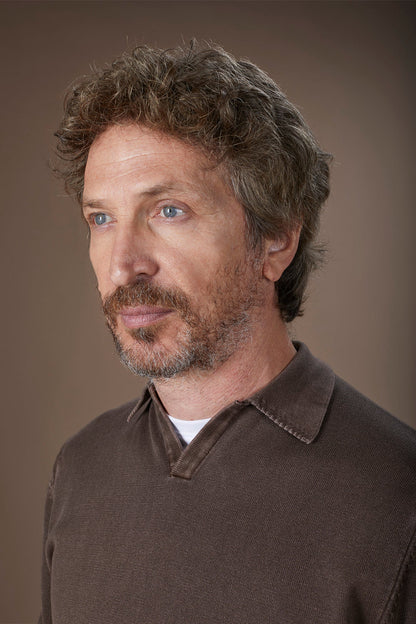 Men's long-sleeved polo shirt in 100% cotton