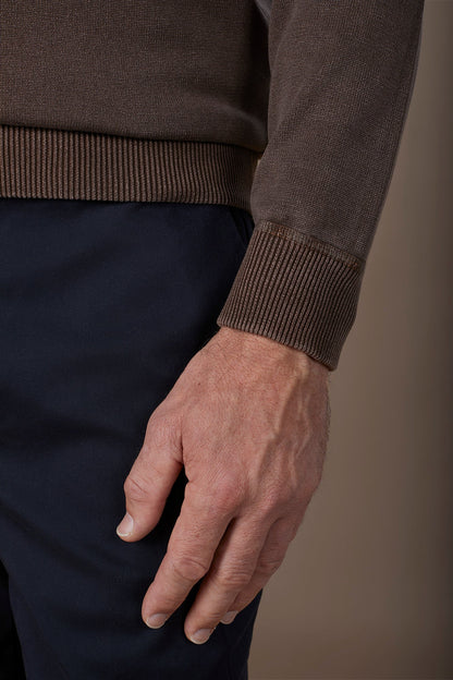 Men's long-sleeved polo shirt in 100% cotton