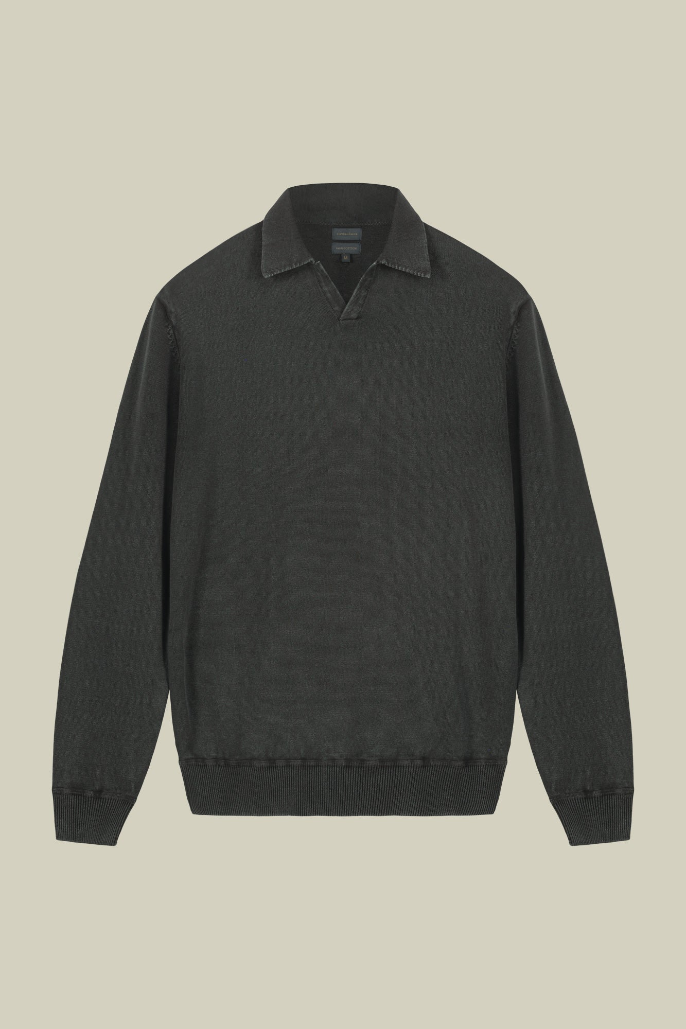 Men's long-sleeved polo shirt in 100% cotton