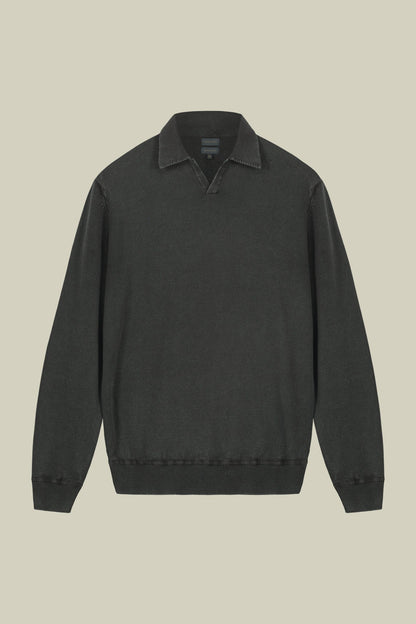 Men's long-sleeved polo shirt in 100% cotton