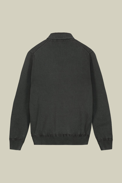 Men's long-sleeved polo shirt in 100% cotton