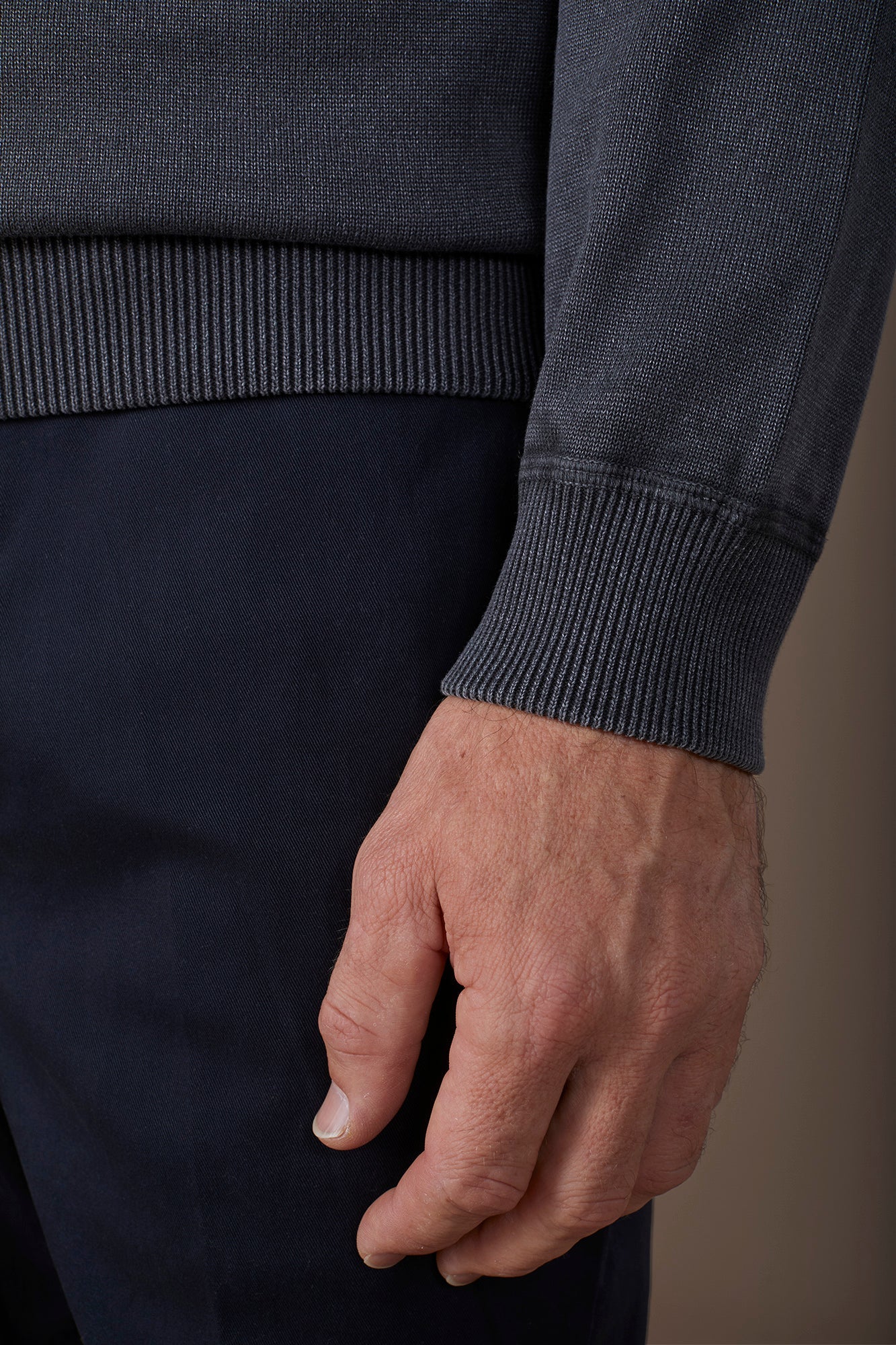 Men's long-sleeved polo shirt in 100% cotton