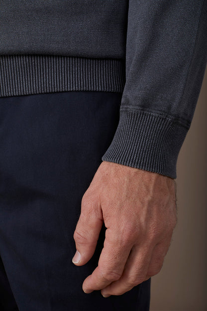 Men's long-sleeved polo shirt in 100% cotton