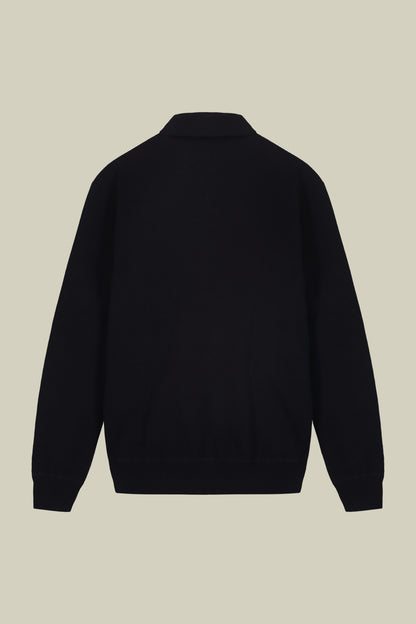 Men's long-sleeved polo shirt in 100% cotton