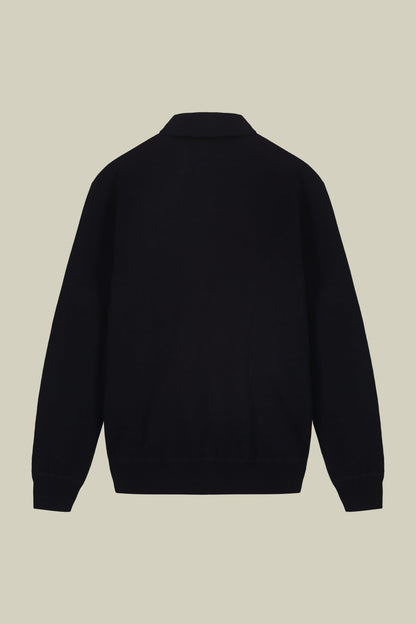 Men's long-sleeved polo shirt in 100% cotton