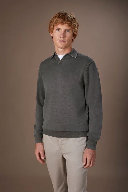 Men's polo shirt in wool and cotton blend regular fit