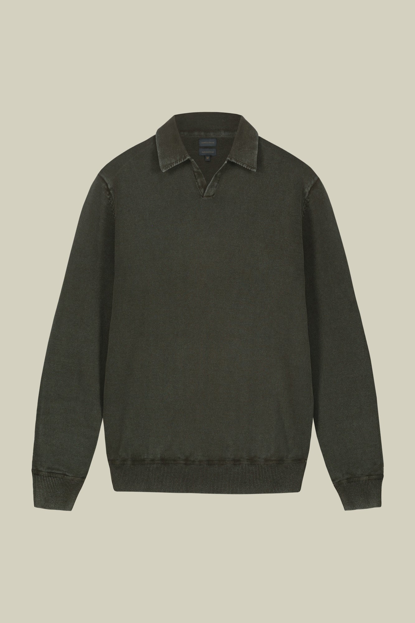 Men's long-sleeved polo shirt in 100% cotton