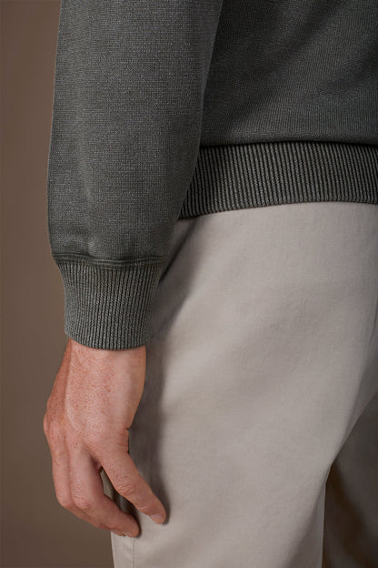 Men's long-sleeved polo shirt in 100% cotton