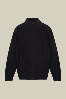 Men's 100% cotton cardigan with zip closure regular fit