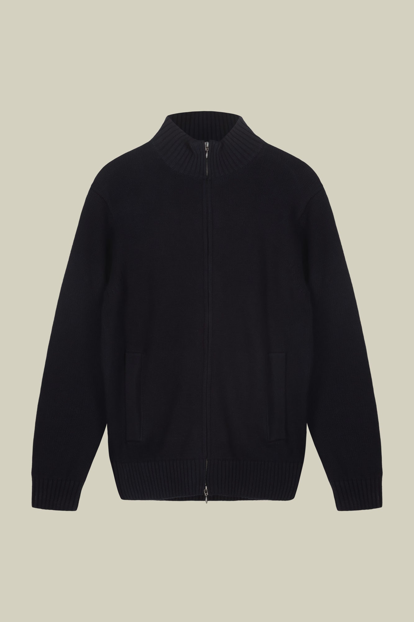 Men's 100% cotton cardigan with zip closure regular fit