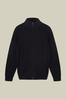 Men's 100% cotton cardigan with zip closure regular fit