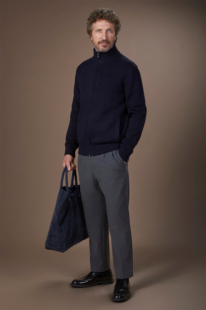 Men's 100% cotton cardigan with zip closure regular fit