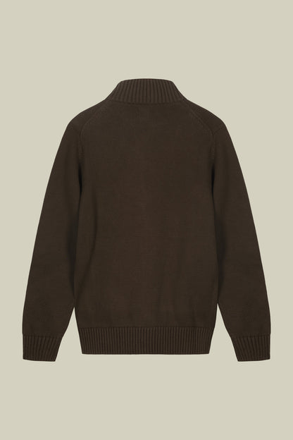 Men's 100% cotton cardigan with zip closure regular fit