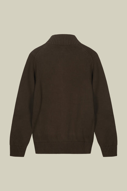 Men's 100% cotton cardigan with zip closure regular fit