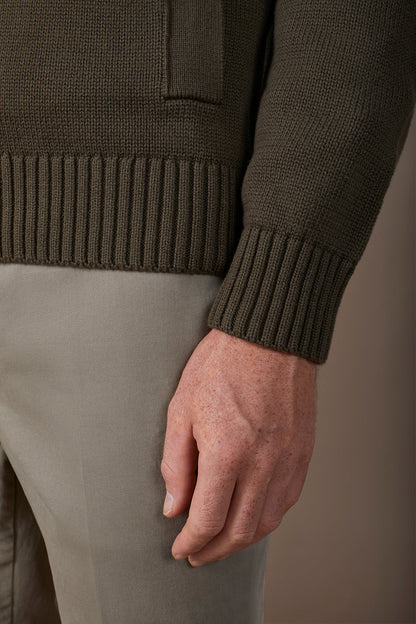 Men's 100% cotton cardigan with zip closure regular fit