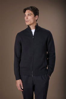 Men's 100% cotton cardigan with zip closure regular fit
