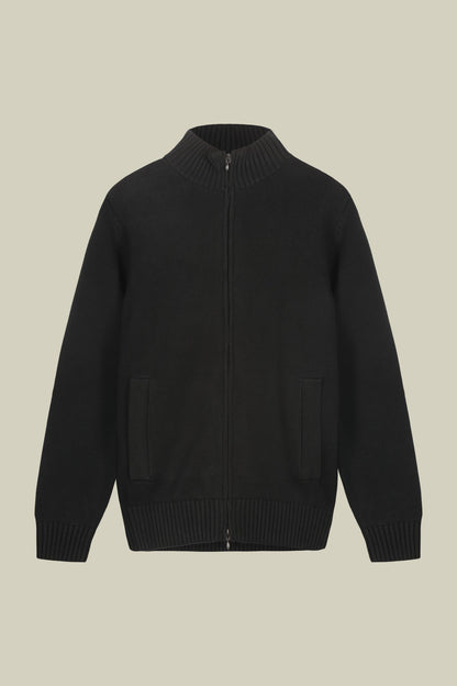 Men's 100% cotton cardigan with zip closure regular fit