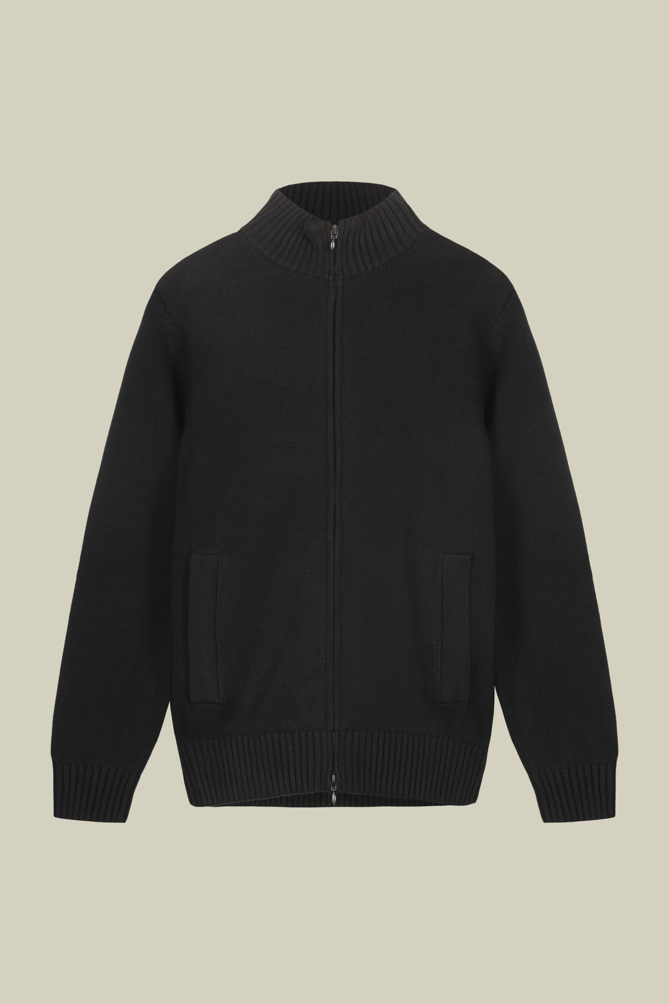 Men's 100% cotton cardigan with zip closure regular fit