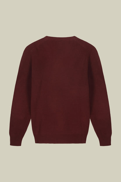 Men's ribbed knit crew neck jumper in a regular fit