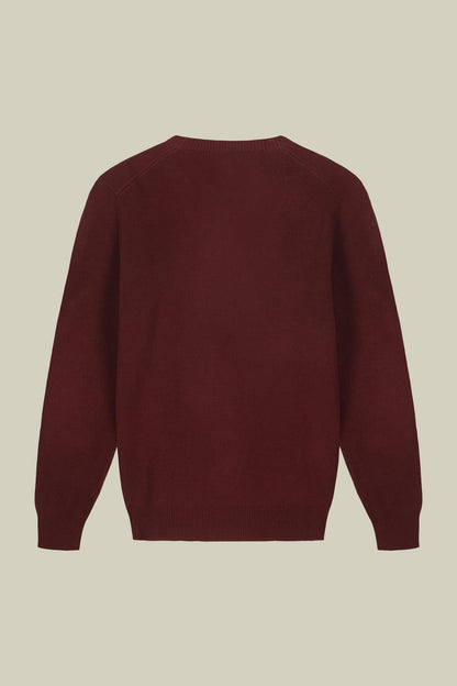 Men's ribbed knit crew neck jumper in a regular fit