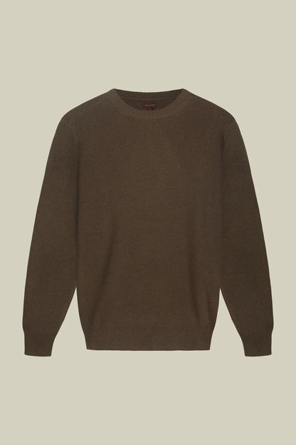 Men's ribbed knit crew neck jumper in a regular fit