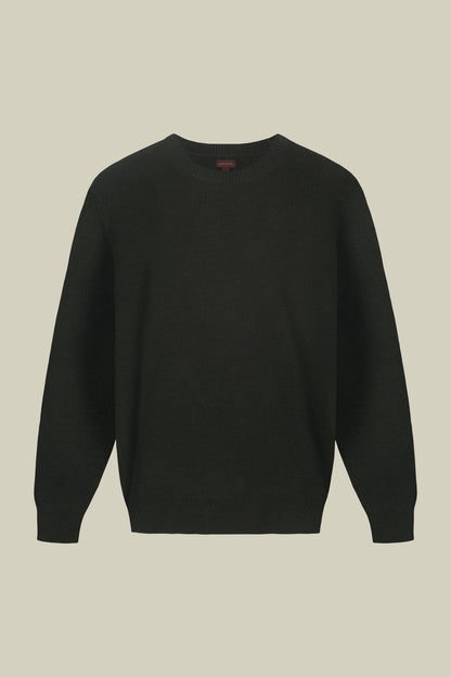Men's ribbed knit crew neck jumper in a regular fit