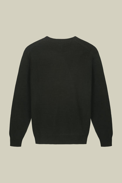 Men's ribbed knit crew neck jumper in a regular fit