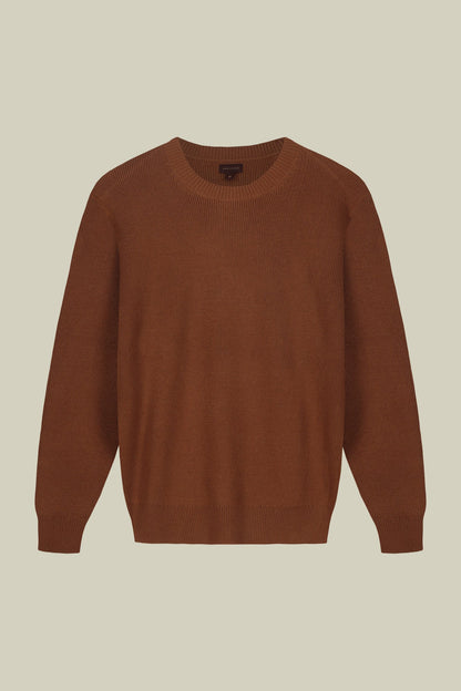 Men's ribbed knit crew neck jumper in a regular fit