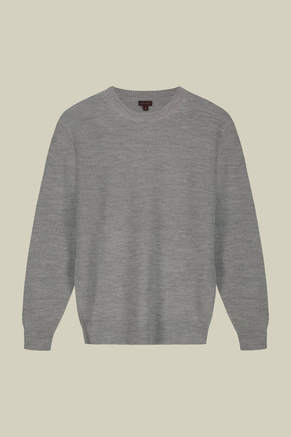 Men's ribbed knit crew neck jumper in a regular fit