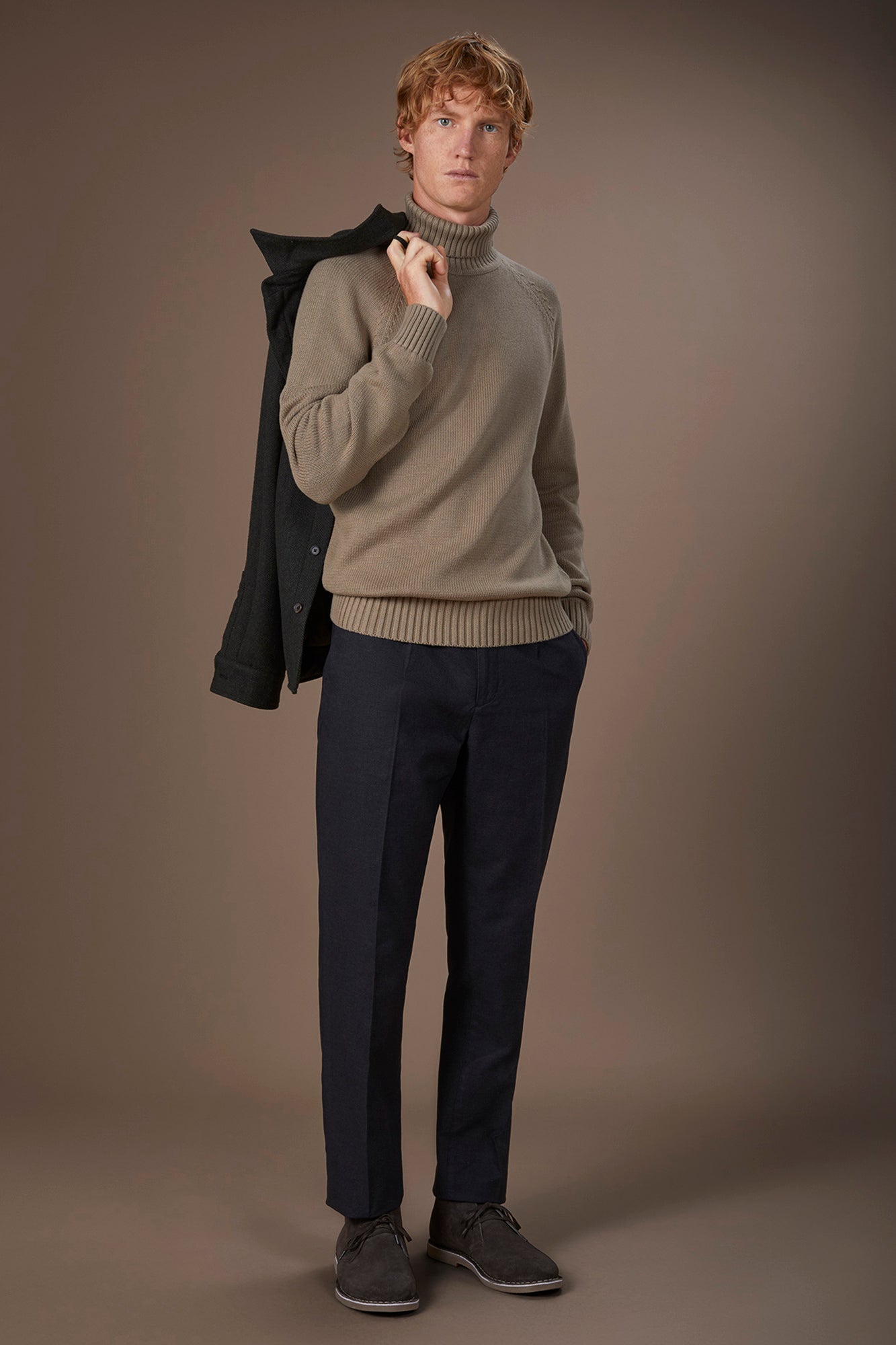 Men's 100% cotton regular fit turtleneck jumper