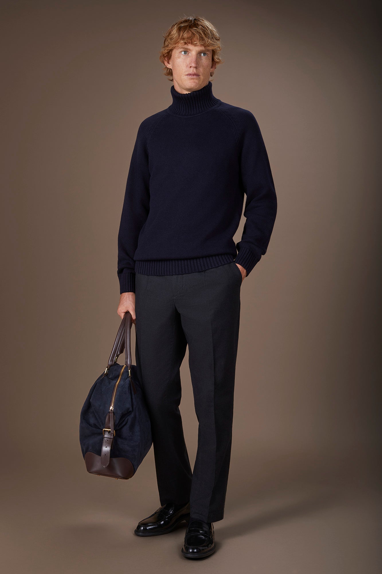 Men's 100% cotton regular fit turtleneck jumper