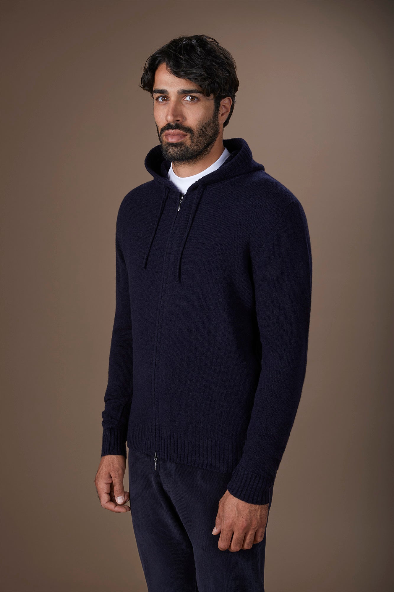 Men's regular fit lambswool blend knitted sweatshirt