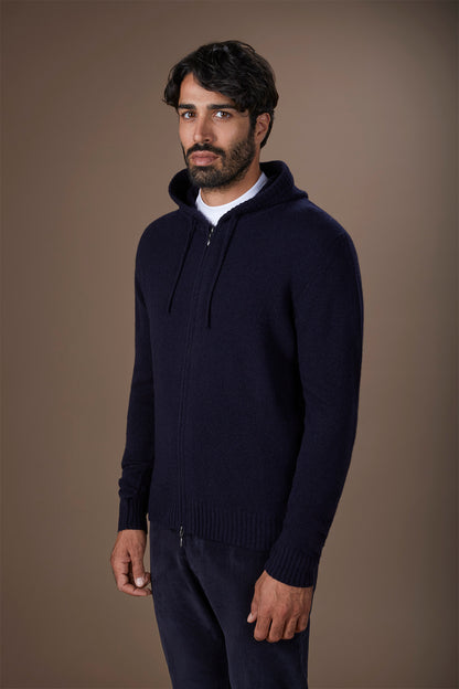 Men's regular fit lambswool blend knitted sweatshirt