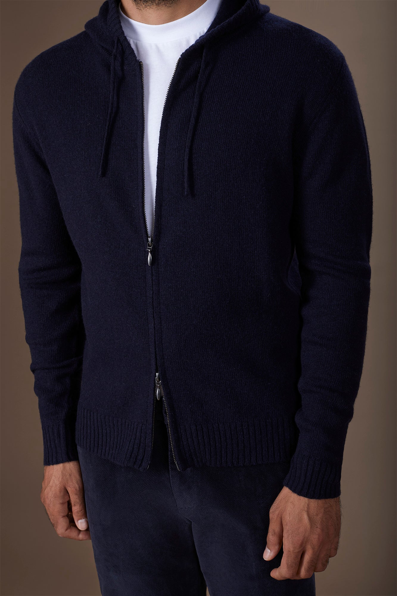 Men's regular fit lambswool blend knitted sweatshirt