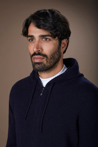 Men's regular fit lambswool blend knitted sweatshirt