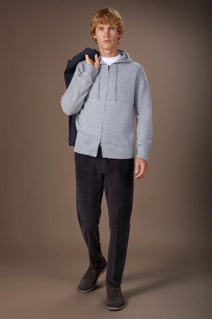 Men's regular fit lambswool blend knitted sweatshirt