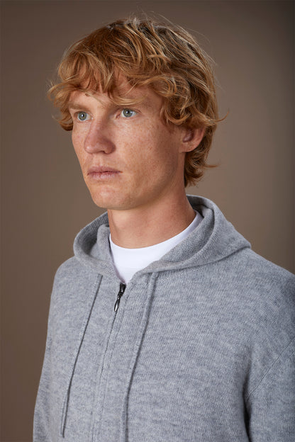 Men's regular fit lambswool blend knitted sweatshirt