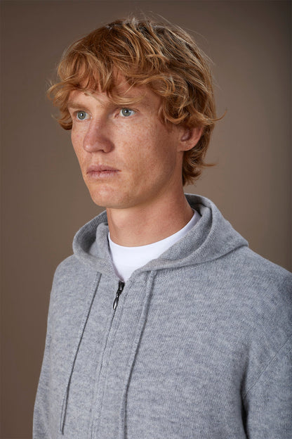 Men's regular fit lambswool blend knitted sweatshirt