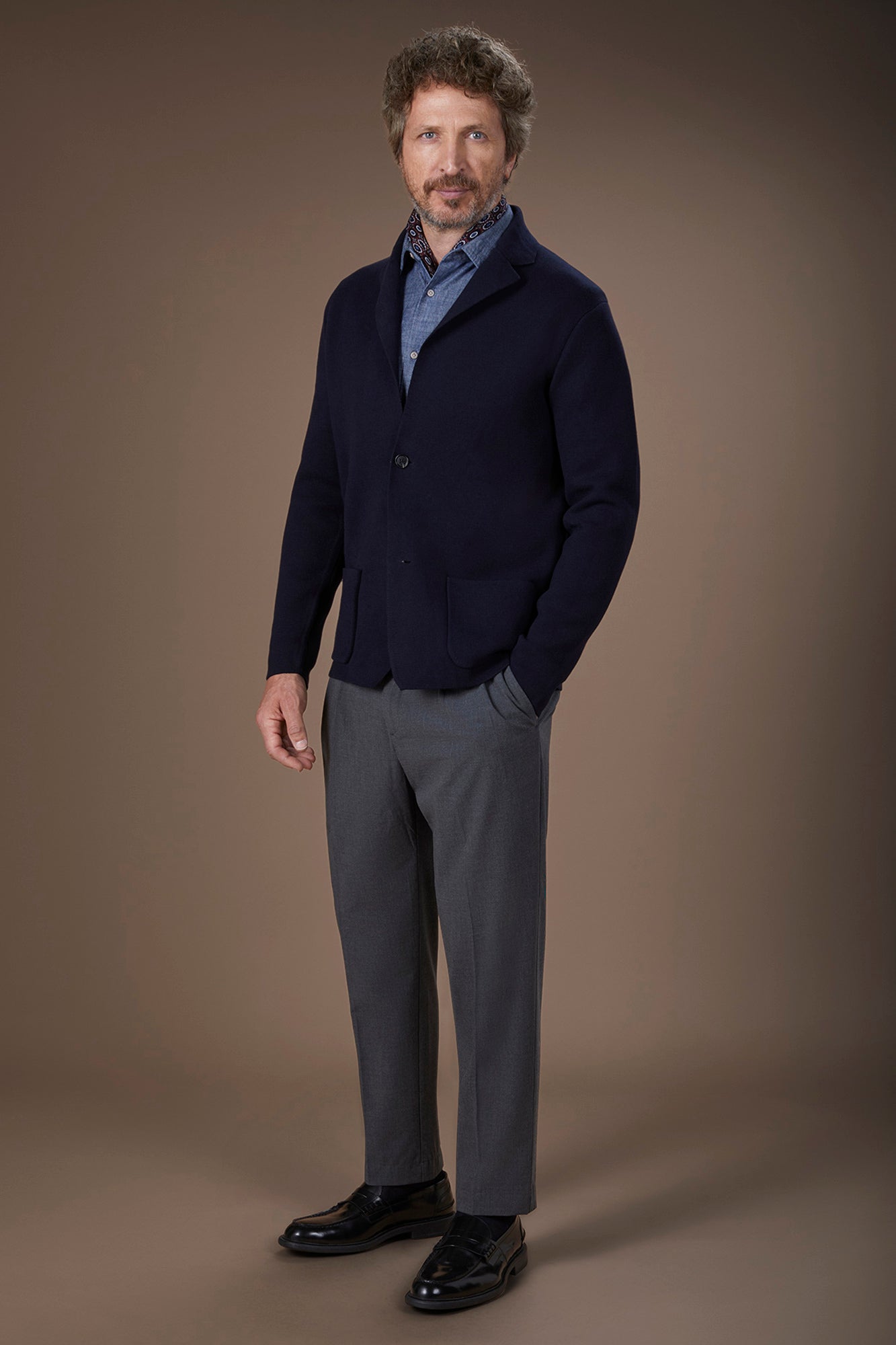 Men's single-breasted cardigan in 100% cotton Milano Point knit regular fit