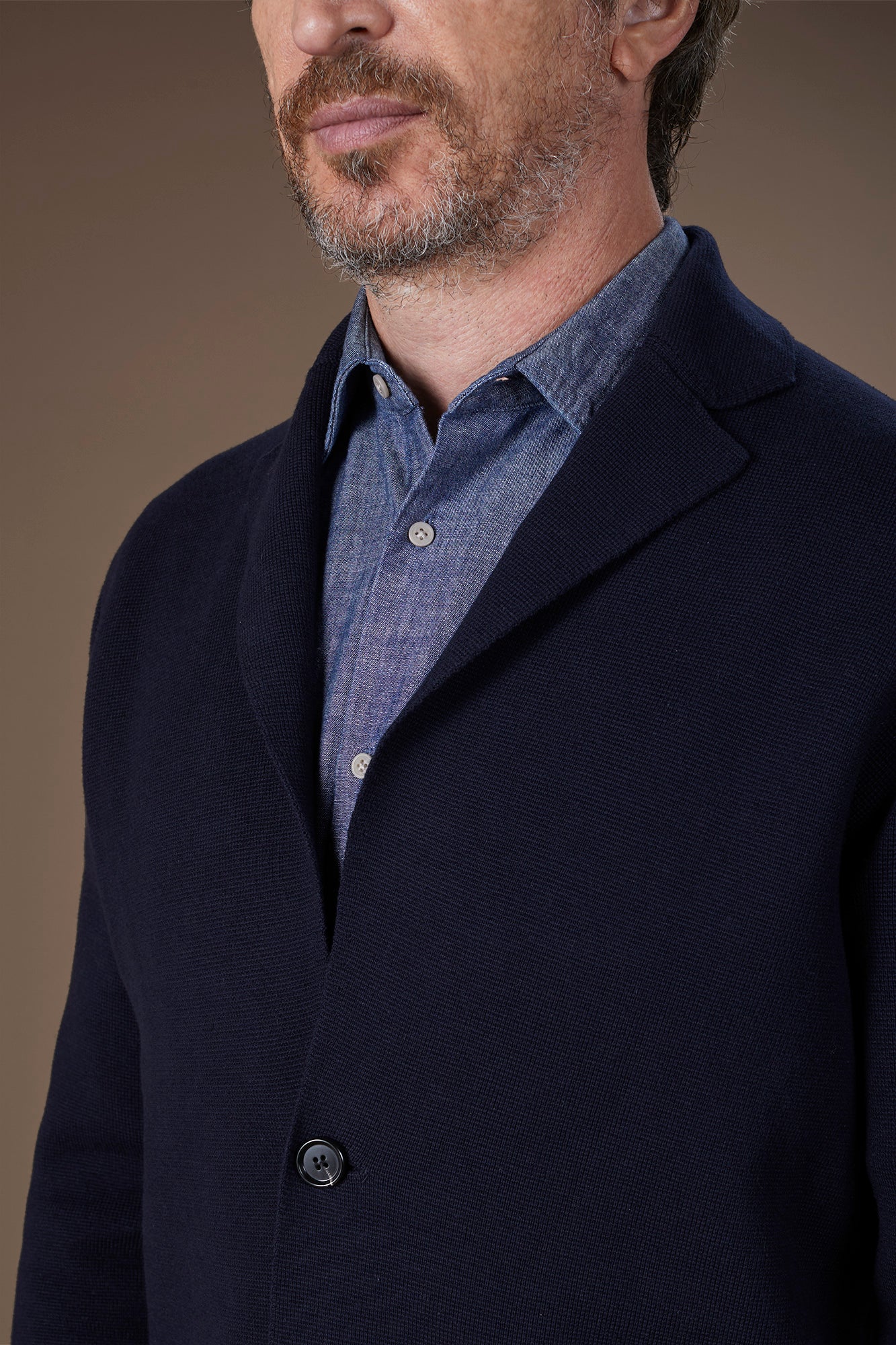 Men's single-breasted cardigan in 100% cotton Milano Point knit regular fit