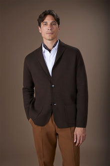 Men's single-breasted cardigan in 100% cotton Milano Point knit regular fit
