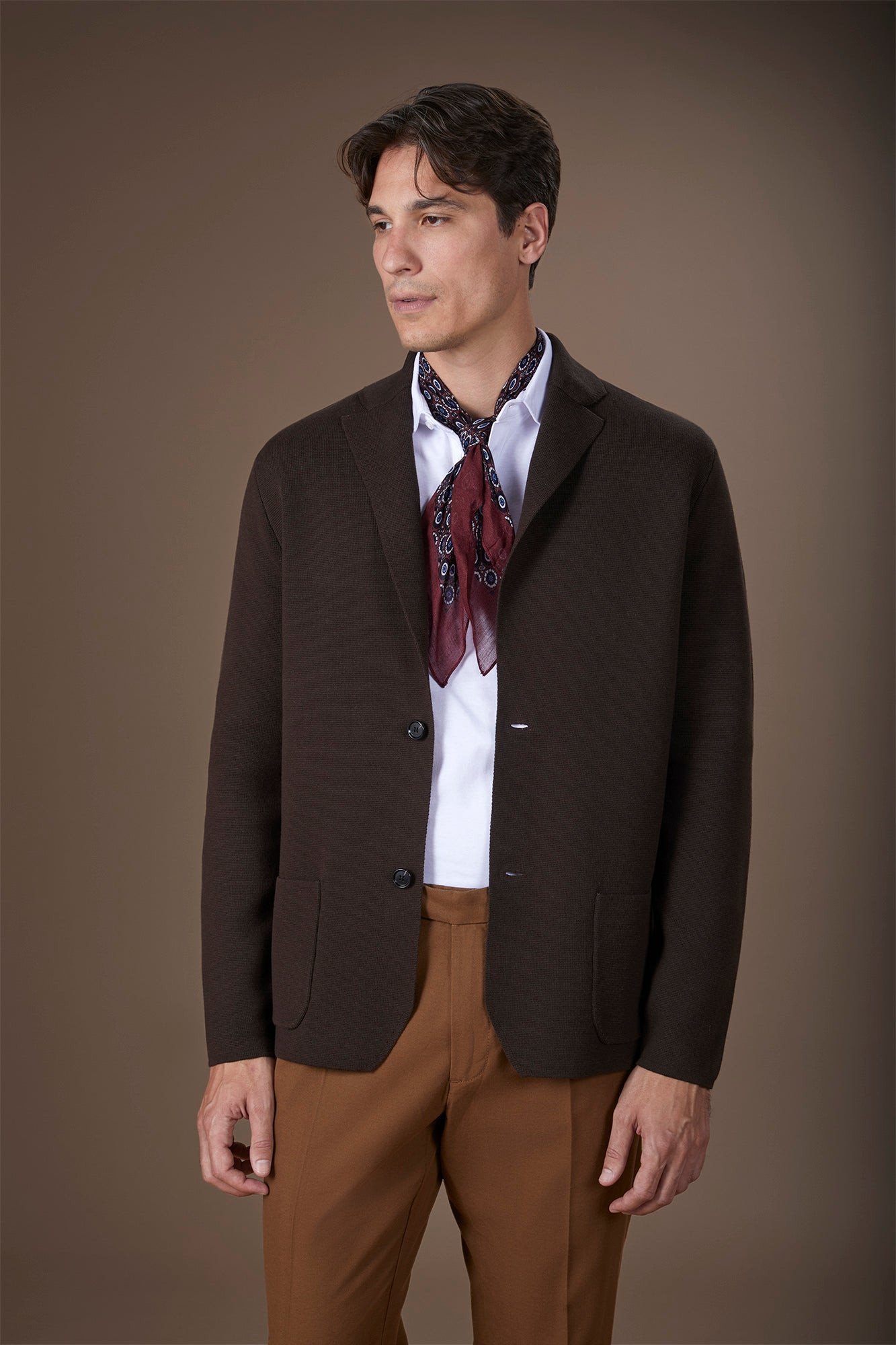 Men's single-breasted cardigan in 100% cotton Milano Point knit regular fit