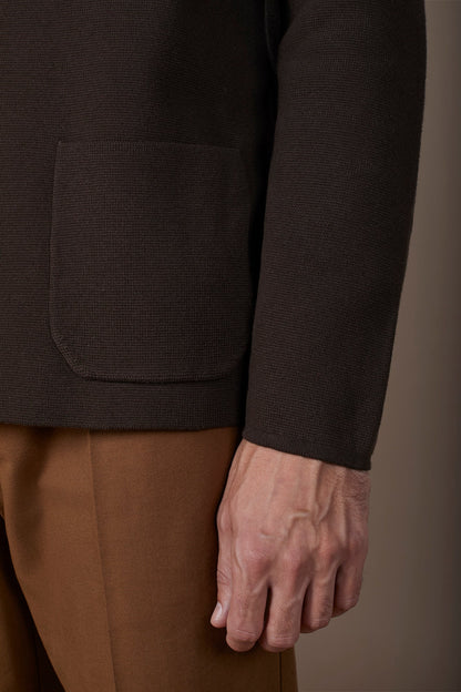 Men's single-breasted cardigan in 100% cotton Milano Point knit regular fit