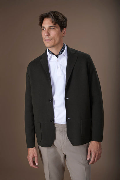 Men's single-breasted cardigan in 100% cotton Milano Point knit regular fit