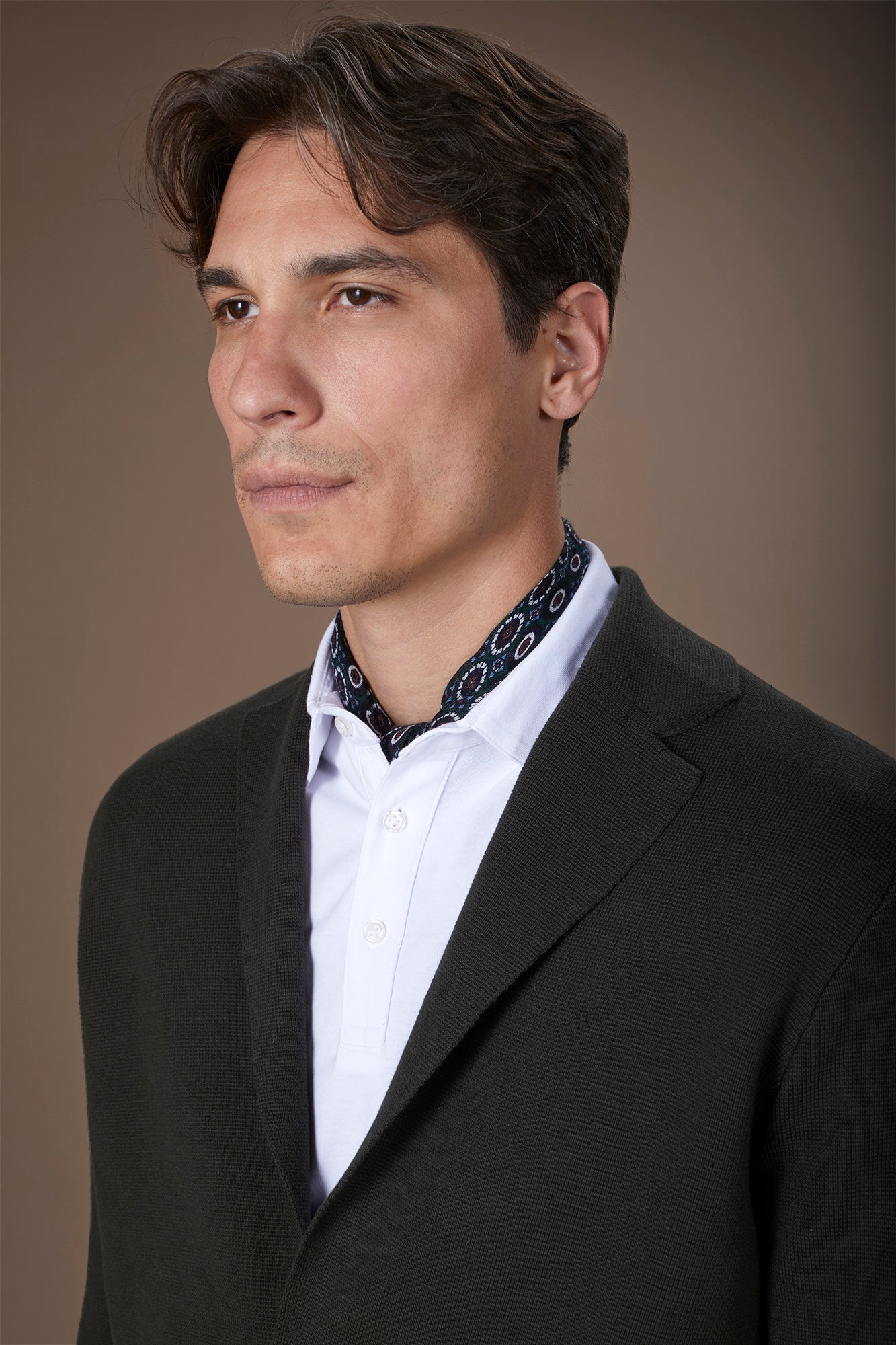 Men's single-breasted cardigan in 100% cotton Milano Point knit regular fit