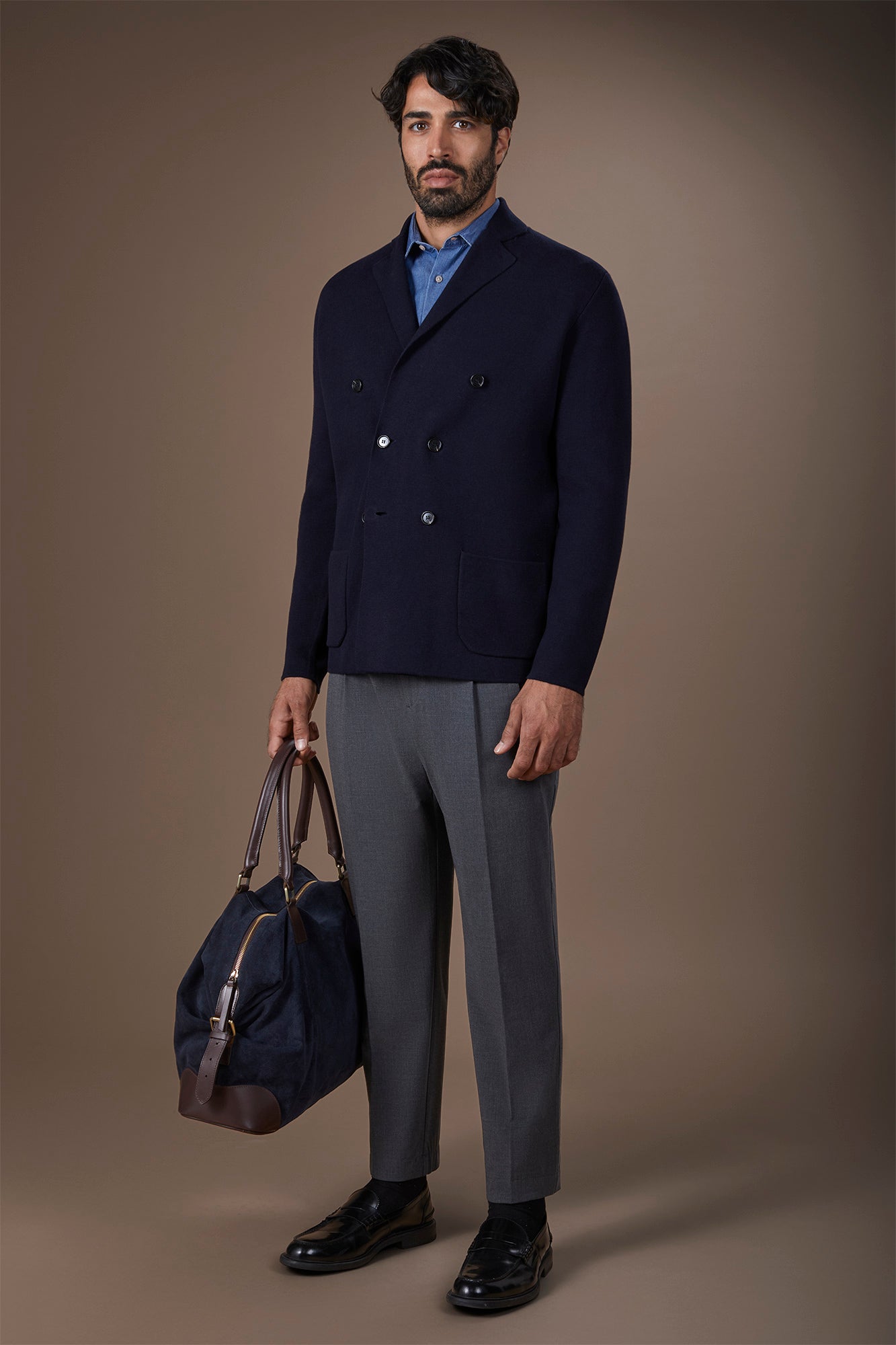 Men's single-breasted cardigan in 100% cotton Milano Point knit regular fit