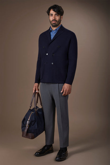 Men's single-breasted cardigan in 100% cotton Milano Point knit regular fit