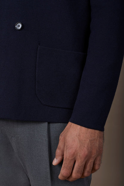 Men's single-breasted cardigan in 100% cotton Milano Point knit regular fit