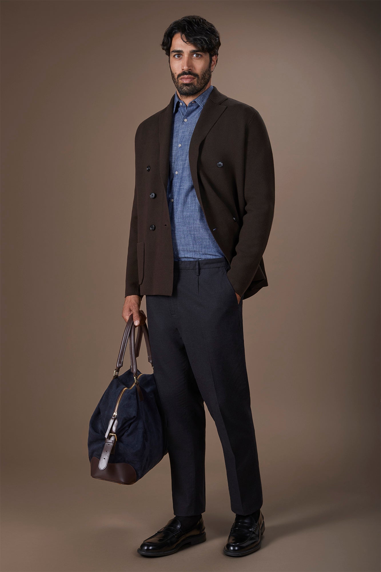 Men's single-breasted cardigan in 100% cotton Milano Point knit regular fit