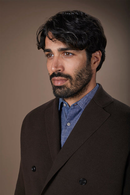 Men's single-breasted cardigan in 100% cotton Milano Point knit regular fit